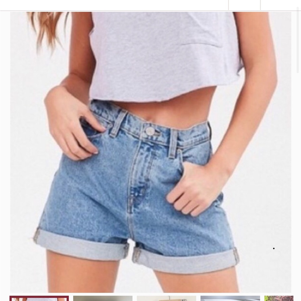 BDG HIGH RISE ROLLED UP JEANS SHORTS